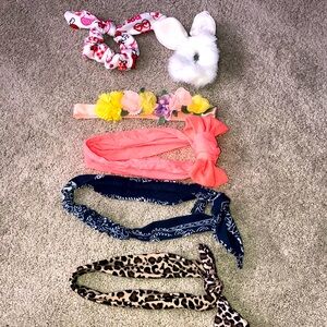 Girls Kids Head bands‎ headbands Hair Ties Accessories Lot (6) Bunny Ears